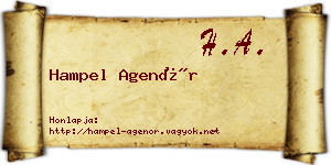 Hampel Agenór névjegykártya